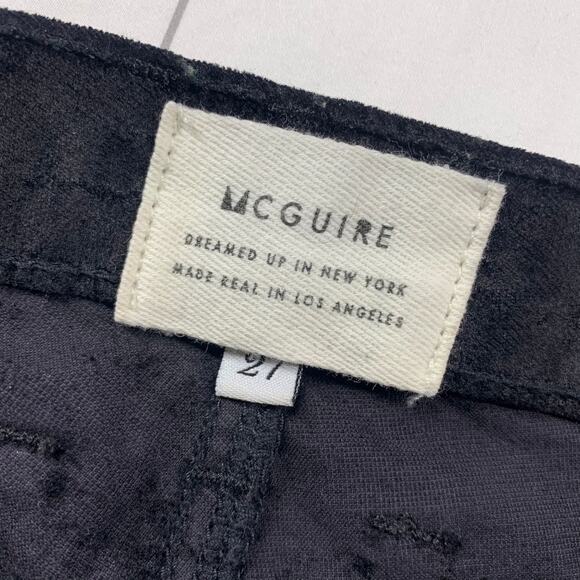 McGuire Pants Womens 27 Black Velvet Skinny Classic Neutral Holiday Stretch - Picture 4 of 11